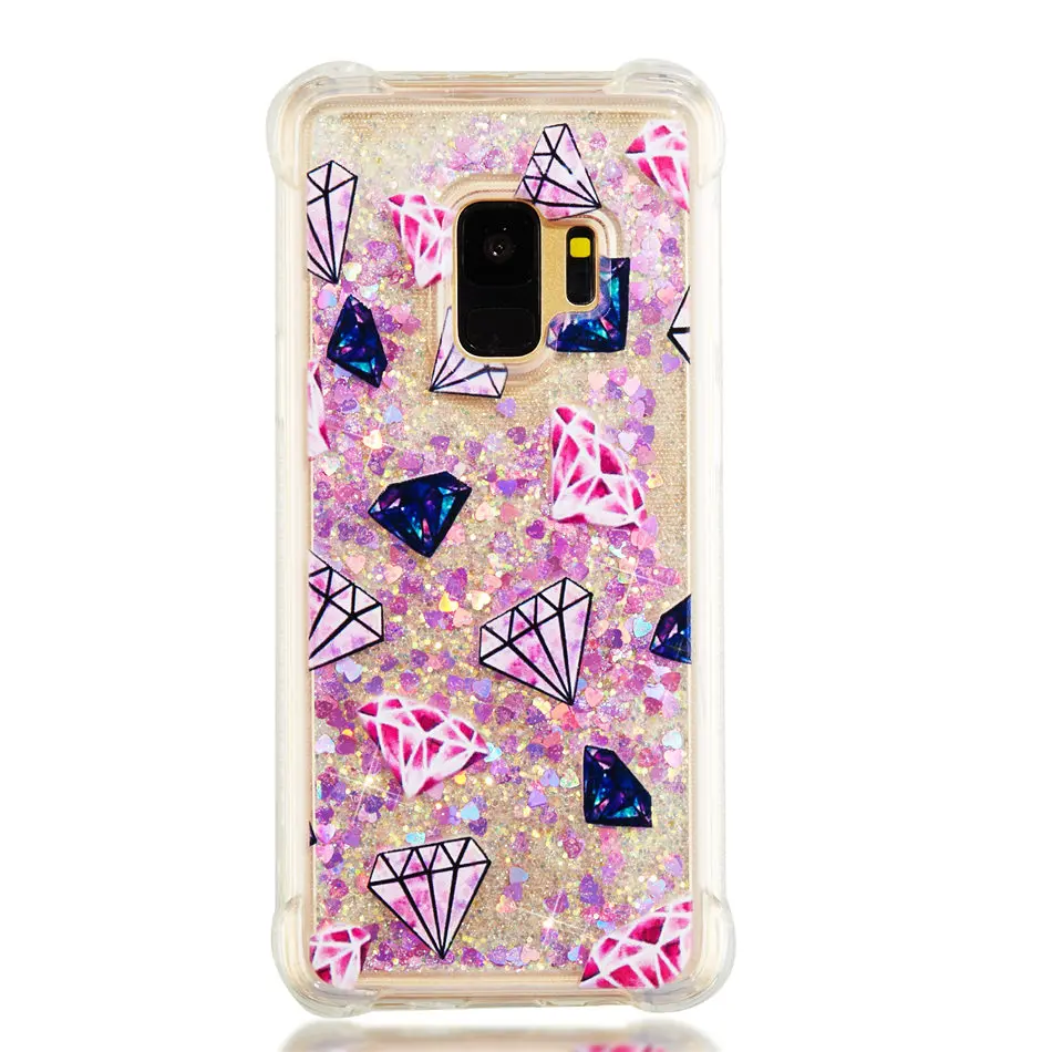 Anti Crystal Block Чехол для телефона с сердечком для samsung Galaxy J3, J5, J7, J2Pro, A3, A5,, жидкий Блестящий Мягкий чехол на заднюю панель, блестящий чехол P03G - Цвет: Anti Crystal Block