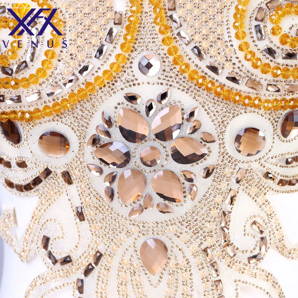 XFX VENUS 5 шт. блестящее платье ручной работы Стразы с вышивкой аппликация лифа для