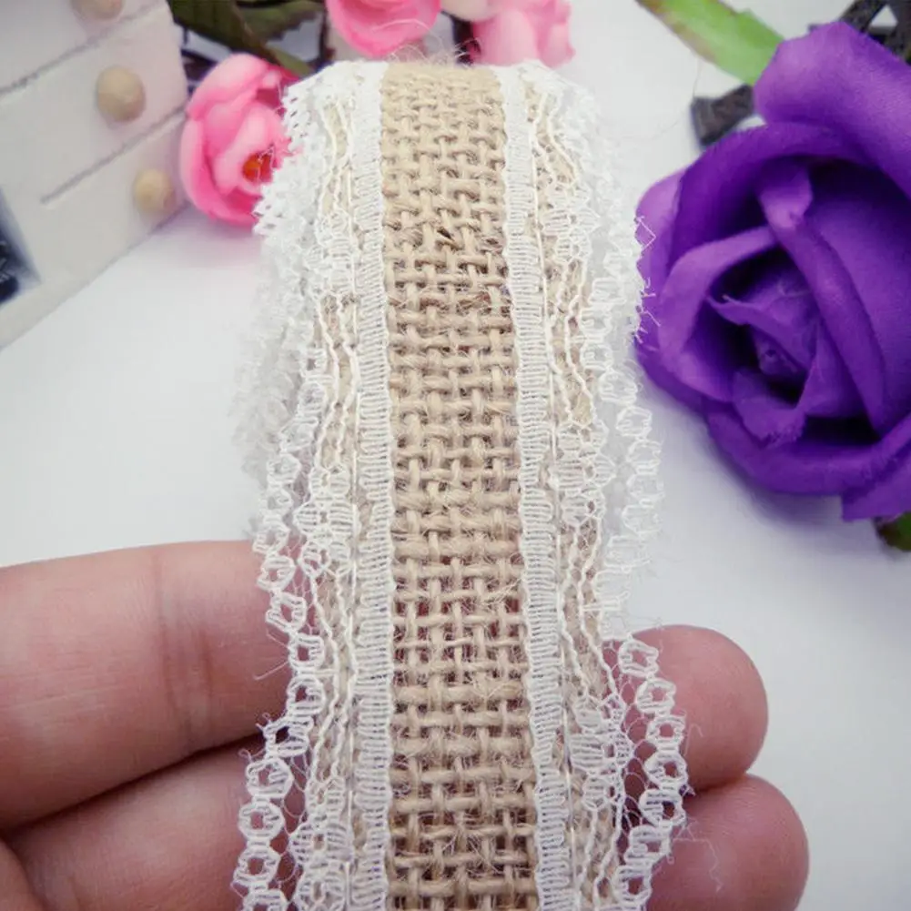 Цвет слоновой кости 2 м натуральные джутовые рулоны мешковины гессианские ленты