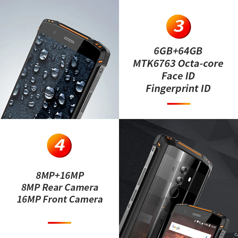 HOMTOM ZJI Z9 IP68 частоты сердечных сокращений Helio P23 Android 8 1 смартфон 5 7 дюймов 6 ГБ 64 Гб