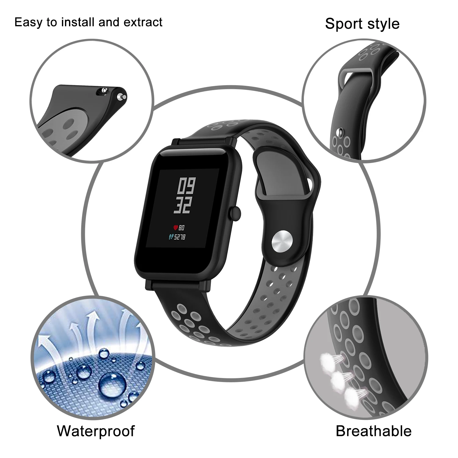 Ремешок для Amazfit pace Bip BIT Lite классический браслет наручных часов Huami amazfit Galaxy watch Gear