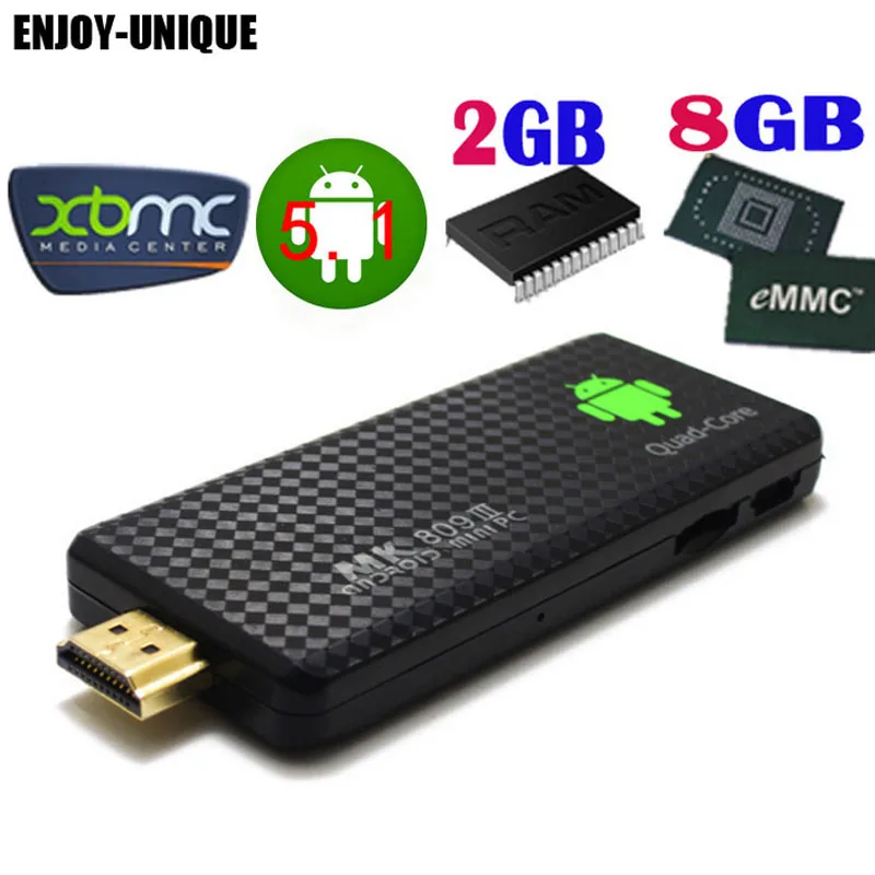 MK809III Android 5 1 ТВ флешка ключ RK3229 четырехъядерный 2G/8G Full HD мини ПК Kodi XBMC Miracast DLNA H.264 WiFi
