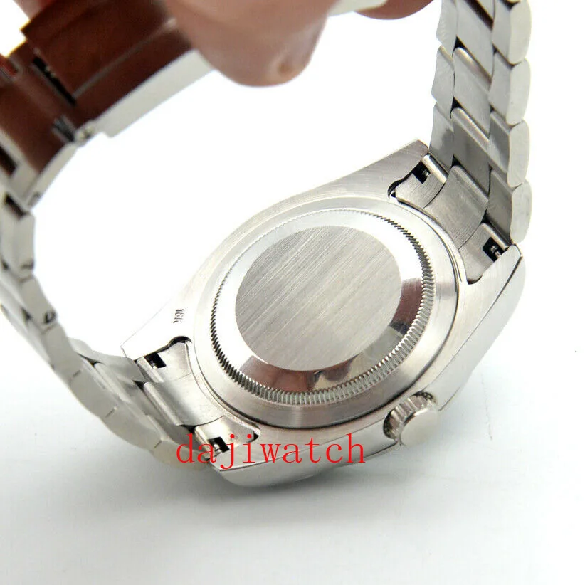 

Parnis 40mm black dial date orange mark luminous automatic men's watch