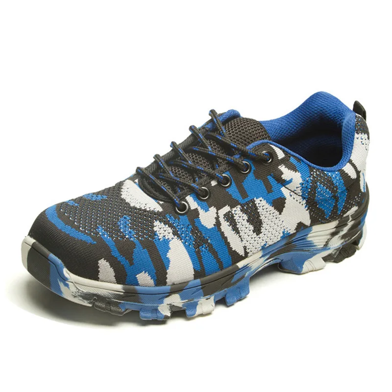 Мужская обувь со стальным носком Рабочая безопасная дышащие плетеные рабочие