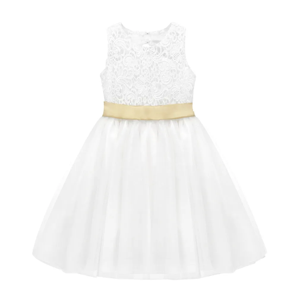 TiaoBug белое платье с цветочным узором для девочек праздничное детское ко дню