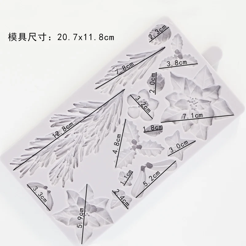 PRZY 2017 Рождественская форма для помадки в форме цветка листа фотошоколада