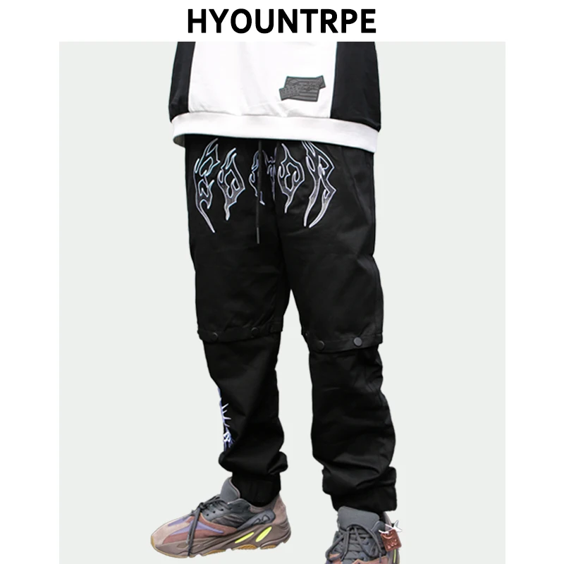 Брюки мужские со съемными пуговицами модные джоггеры свободного покроя в стиле