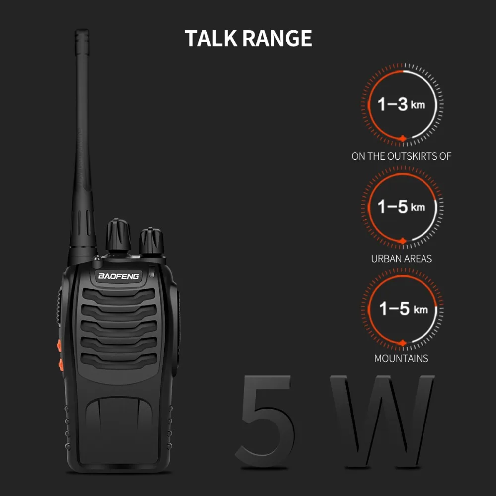 Baofeng BF-888S портативная рация 5 Вт ручной Pofung bf888s UHF 400-470 МГц 16CH Двусторонняя портативная CB радио EU/US вилка 1500 мАч батарея