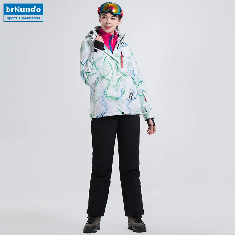 Новинка 2018 зимний лыжный костюм Женская водонепроницаемая лыжная одежда