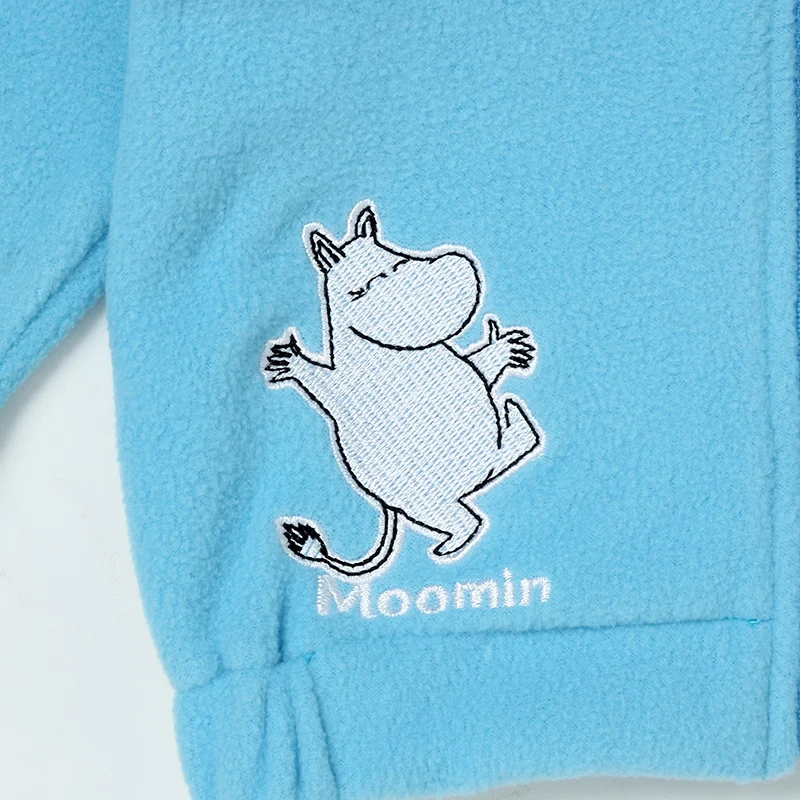 Moomin Muumi/синие детские толстовки с капюшоном; Коллекция года; сезон осень; модная флисовая толстовка с капюшоном в стиле унисекс; толстовки с длинными рукавами для малышей
