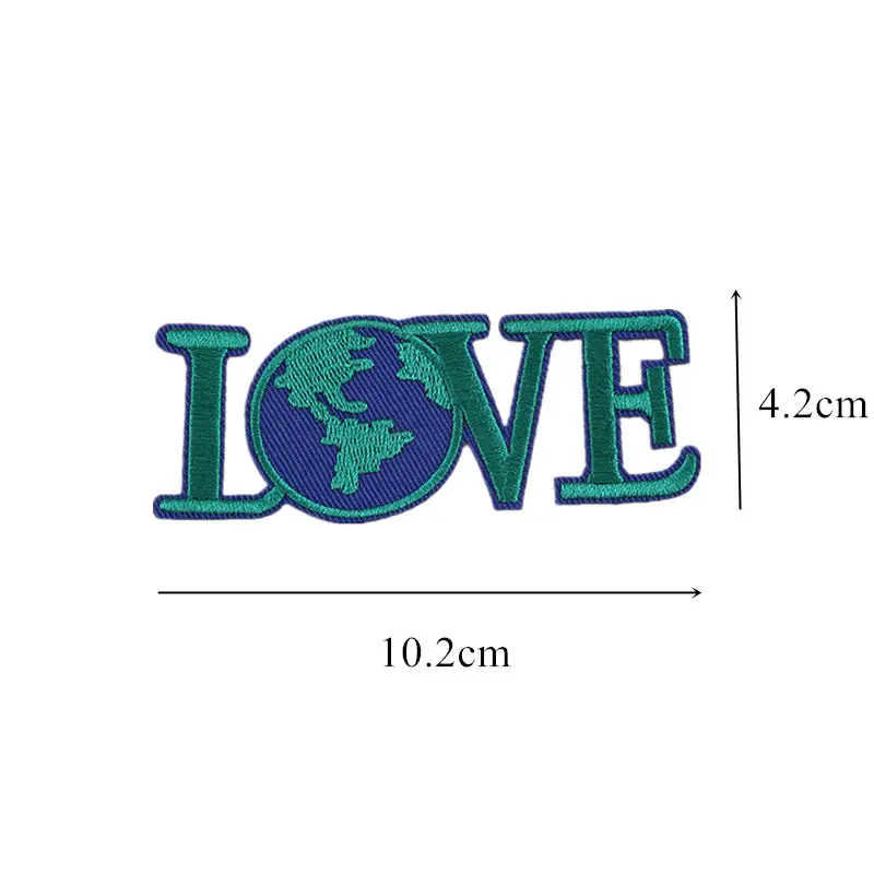 Вышитые нашивки Love Earth приклеиваемый металлический значок для сумок джинсов шляп