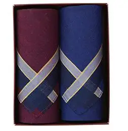 Распродажа брендовый Чистый хлопок ассорти мужские носовые платки Hanky Подарочная коробка набор 2 шт классический винтажный жаккардовый платок отличный подарок для мужчин - Цвет: Цвет: желтый