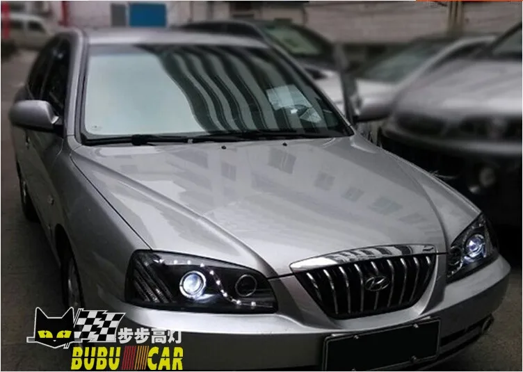 Автомобильный Стильный чехол на голову для hyundai Elantra 2004-2010 фары светодиодный фары DRL Объектив Двойной Луч Биксеноновые HID аксессуары