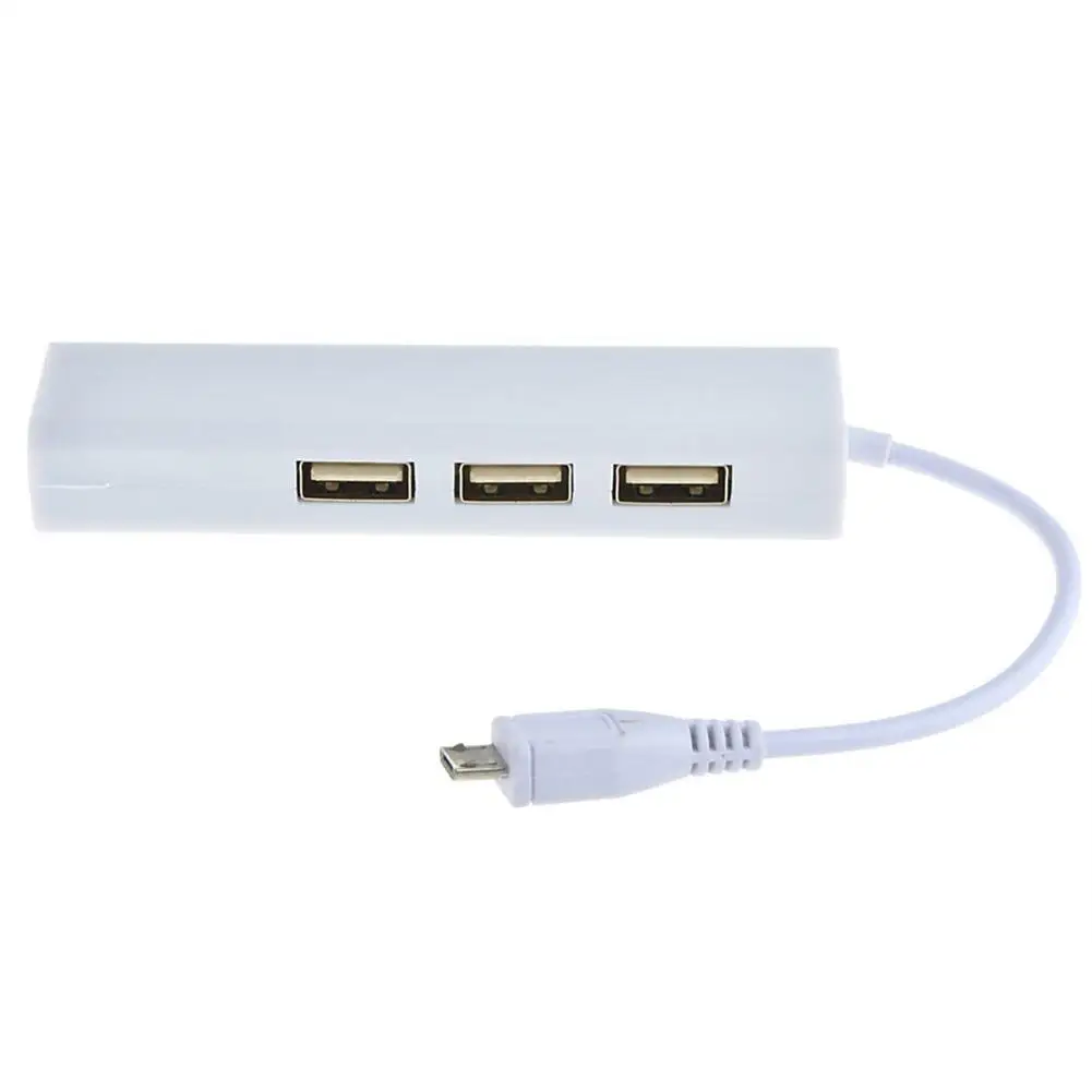 3 порта Micro USB 2 0 HUB к RJ45 сетевой Ethernet адаптер для планшетов Android|Сетевые карты| |