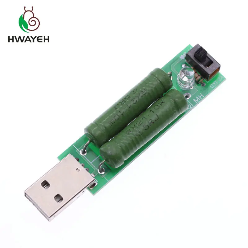 Мини разрядный резистор USB 2а/1А с переключателем 1А зеленый светодиод 2А красный