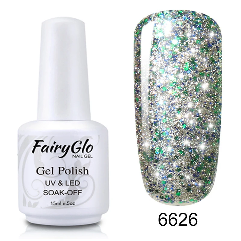 FairyGlo 15 мл Звездный Bling УФ-гель для ногтей светодиодный Гель-лак краска Гель-лак Гибридный лак Полупостоянный лак для ногтей - Цвет: 6626