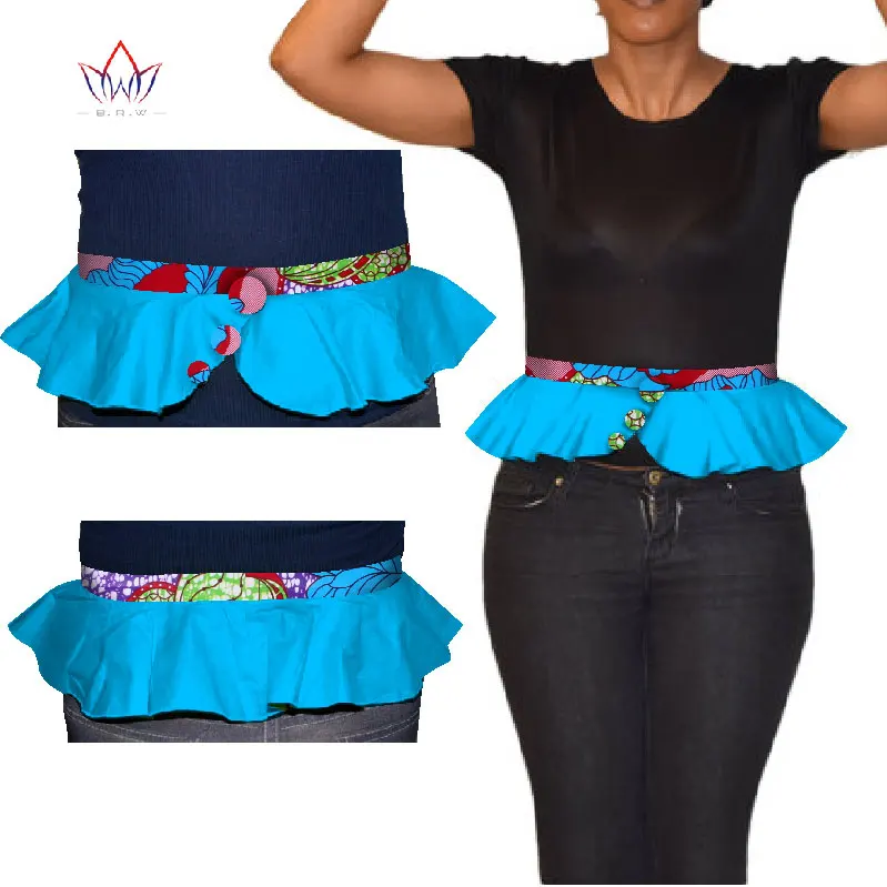 4 BRW Африканский принт Obi Ankara зеленый желтый Пеплум пояс юбки для женщин подарок ручной работы ремень аксессуары WYX11 - Окраска металла: 4