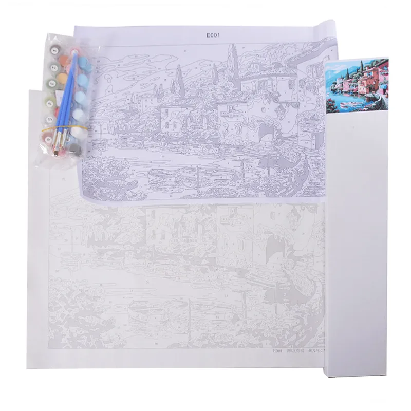 Цифровой раскраска настенная выполненные Цветы Картина маслом по номерам холст