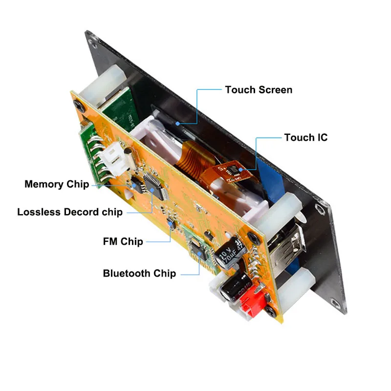 Bluetooth Сенсорный светодиодный MP3 декодирующая плата модуль со слотом для SD