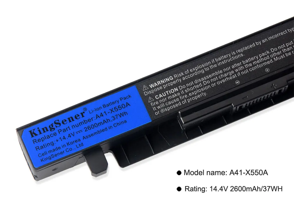 KingSener A41-X550A Аккумулятор для ноутбука ASUS A450 A550 F450 F552 K450 K550 P450 P550 R409 R510 R510C X450 X550 A41-X550