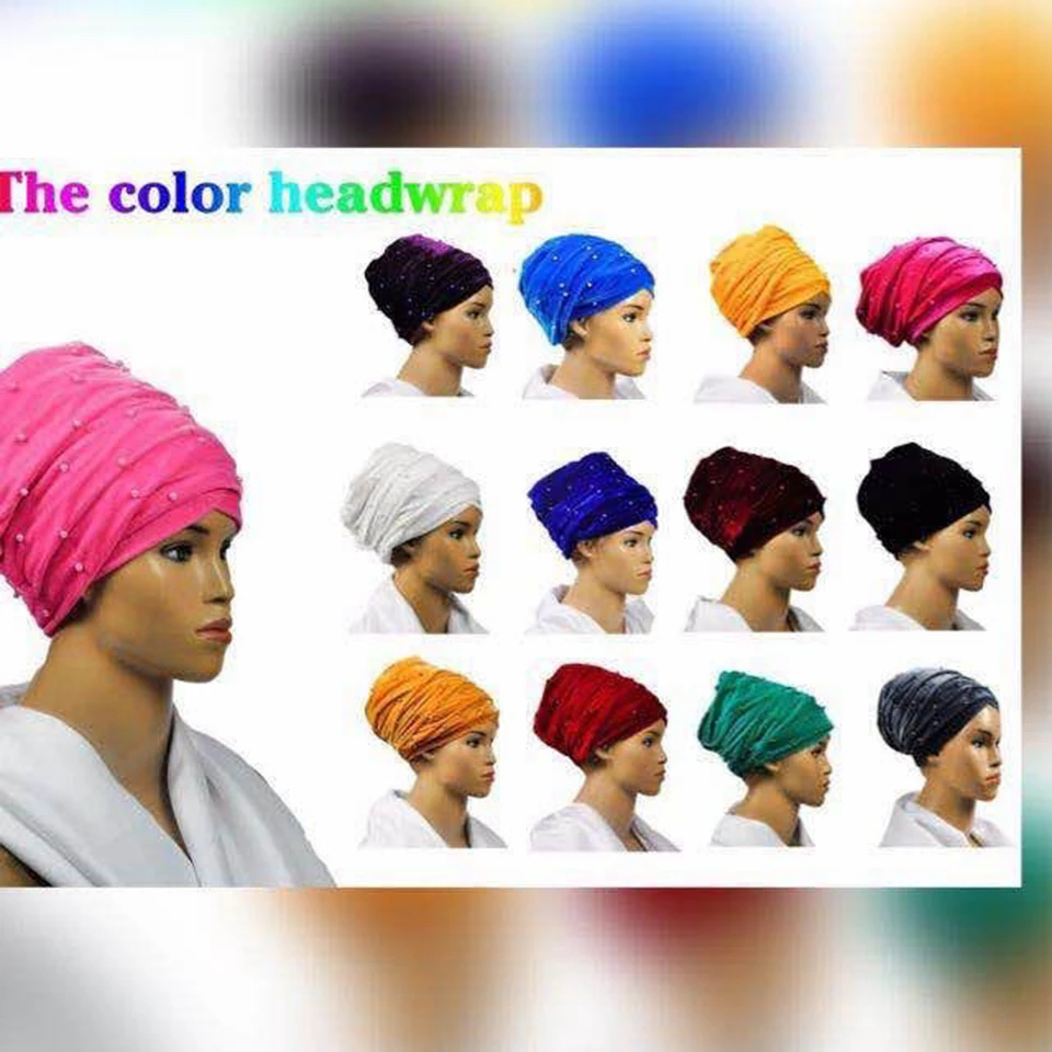 Новый фланелевый шарф в африканском стиле головной убор нигерийском с бусинами