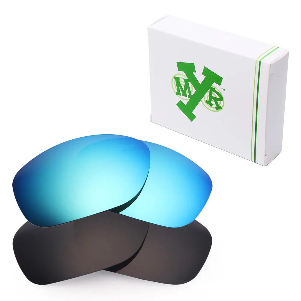 

2 Pairs Mryok POLARIZED Replacement Lenses for Oakley Pit Bull Sunglasses Stealth Black & Ice Blue