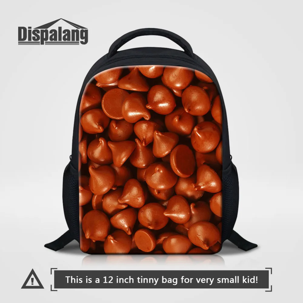 Детский мини-рюкзак Dispalang, маленькая школьная сумка с принтом конфет и шоколада для детского сада, дорожная сумка из ткани Оксфорд
