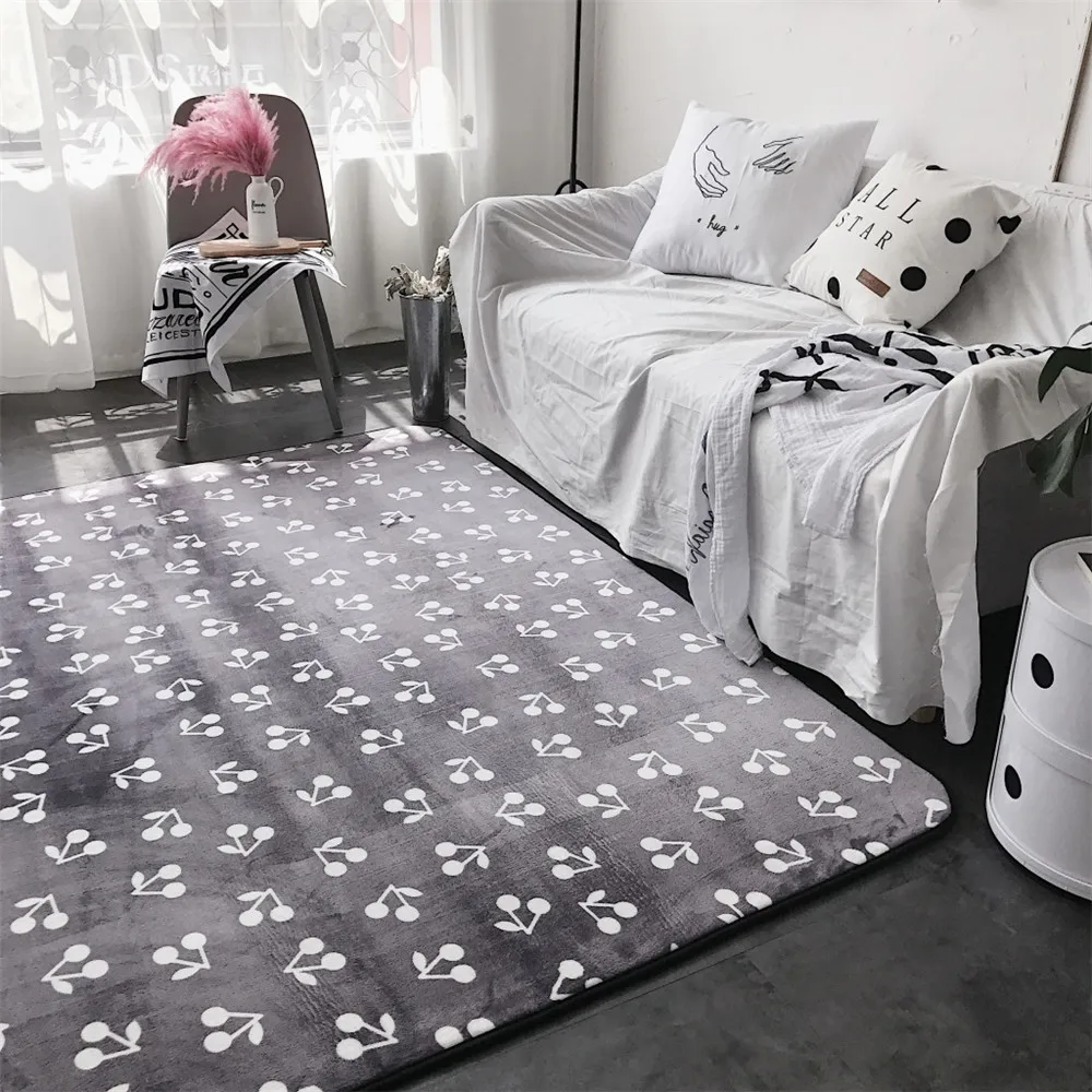 

New Modern Simple Fashion Soft Coral Velvet Tea Table Sofa Mats Living Room Bedroom Area Rugs Children Crawling Carpet