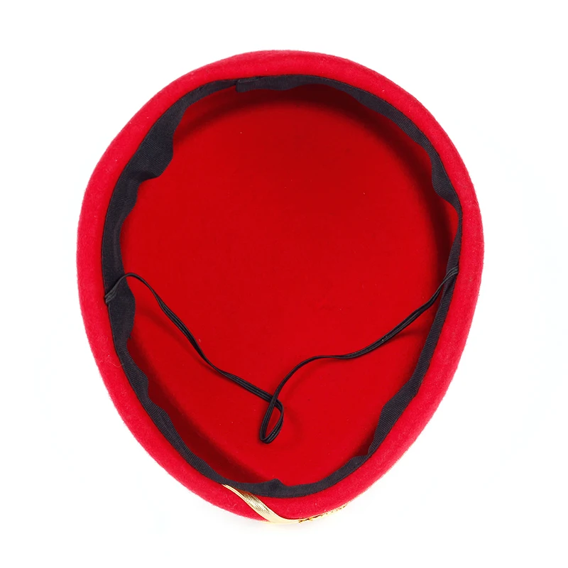 

new style Sold flight attendant Hat Soviet Lady Beret Hats Air Force Cap hat with gold wheat Boat Shape factory sells directly