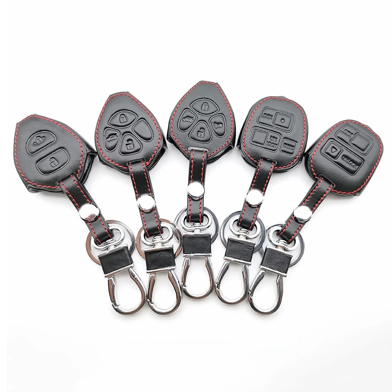 Кожаный чехол для автомобильных ключей TOYOTA Highlander Land Cruiser Camry Corolla Prado RAV4 Yaris