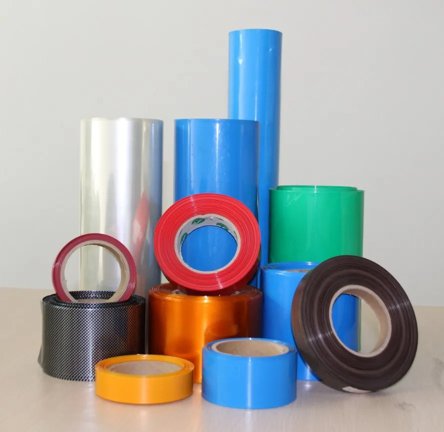 

flattening width 15mm transparent black blue white many color pvc heat shrink tube cartridge battery crust