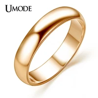 umode for man and woman aneis rose gold color anillos mujer anelli high polish wedding band classic rings jr0097a