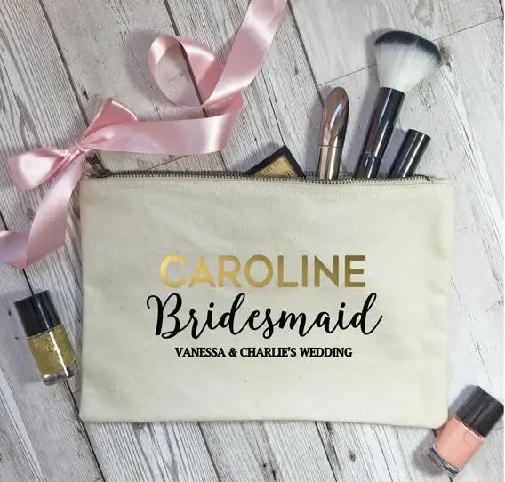 custom bride squad Make Up comestic Bags Bridesmaid, Maid of Honour Unique Gift for Bridal Party Bags purses favors