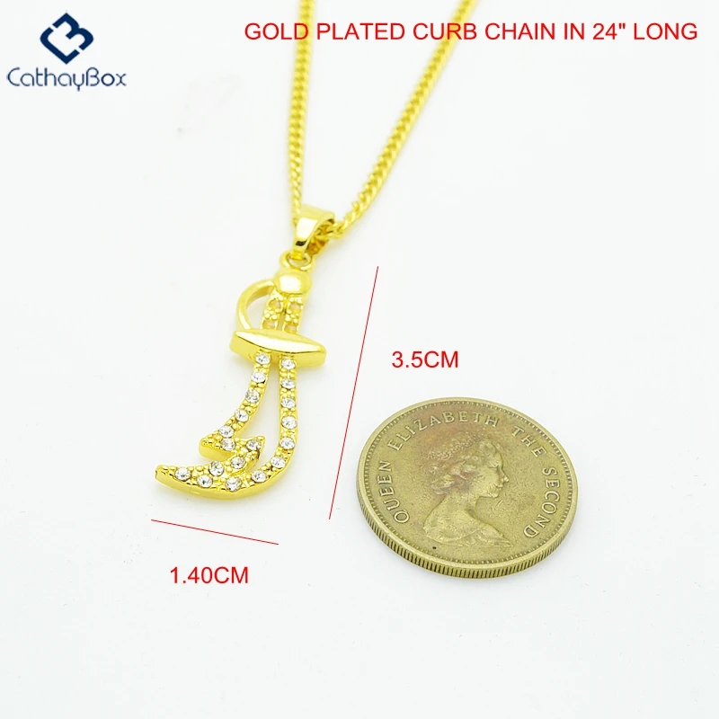 Для женщин золотой тон кристаллы Исламская Имам Али Зульфикар Чарм в форме Меча