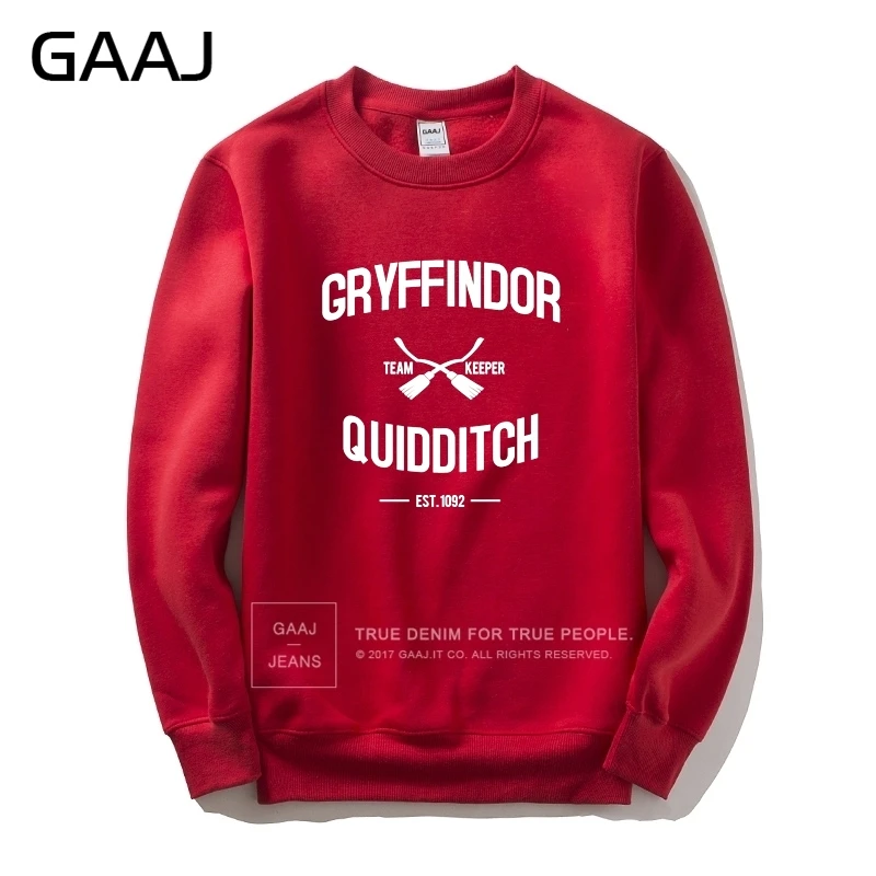 Red "Gryffindor Quidditch Team" Мужская и Женская толстовка с принтом популярная новая брендовая одежда с капюшоном для катания на коньках высокое качество толстовка#372R8 - Цвет: Red