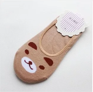 10 цветов женские невидимые хлопковые носки No Show нескользящим Loafer Liner с рисунками
