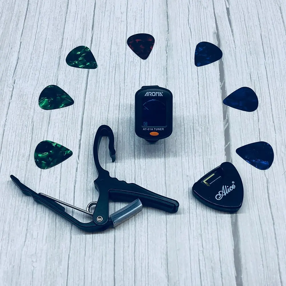 Новинка 2018 суперценный набор инструментов гитарный тюнер + капо держатель