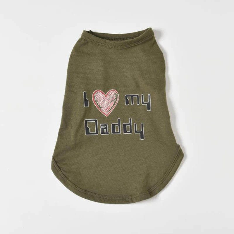 Dad-Army Green Petstyle Летний жилет для собак, футболка, милая одежда для маленьких собак, чихуахуа, йоркширского терьера, рубашки, одежда для кошек собак - Цвет: Dad-Army Green