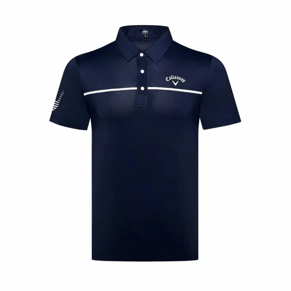 new golf apparel men's sportswear short-sleeved T-shirt spring and summer quick-drying breathable casual sweatshirt - Цвет: Синий