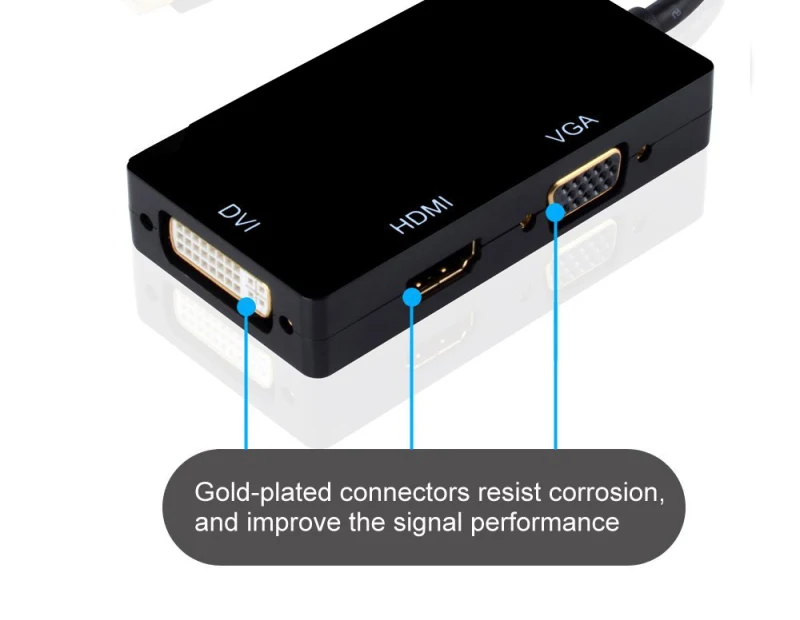 Mini Displayport DP Мужчина к DVI VGA HDMI Женский ТВ AV HDTV видео Кабель-Адаптер 3 In1 для Mac Macbook