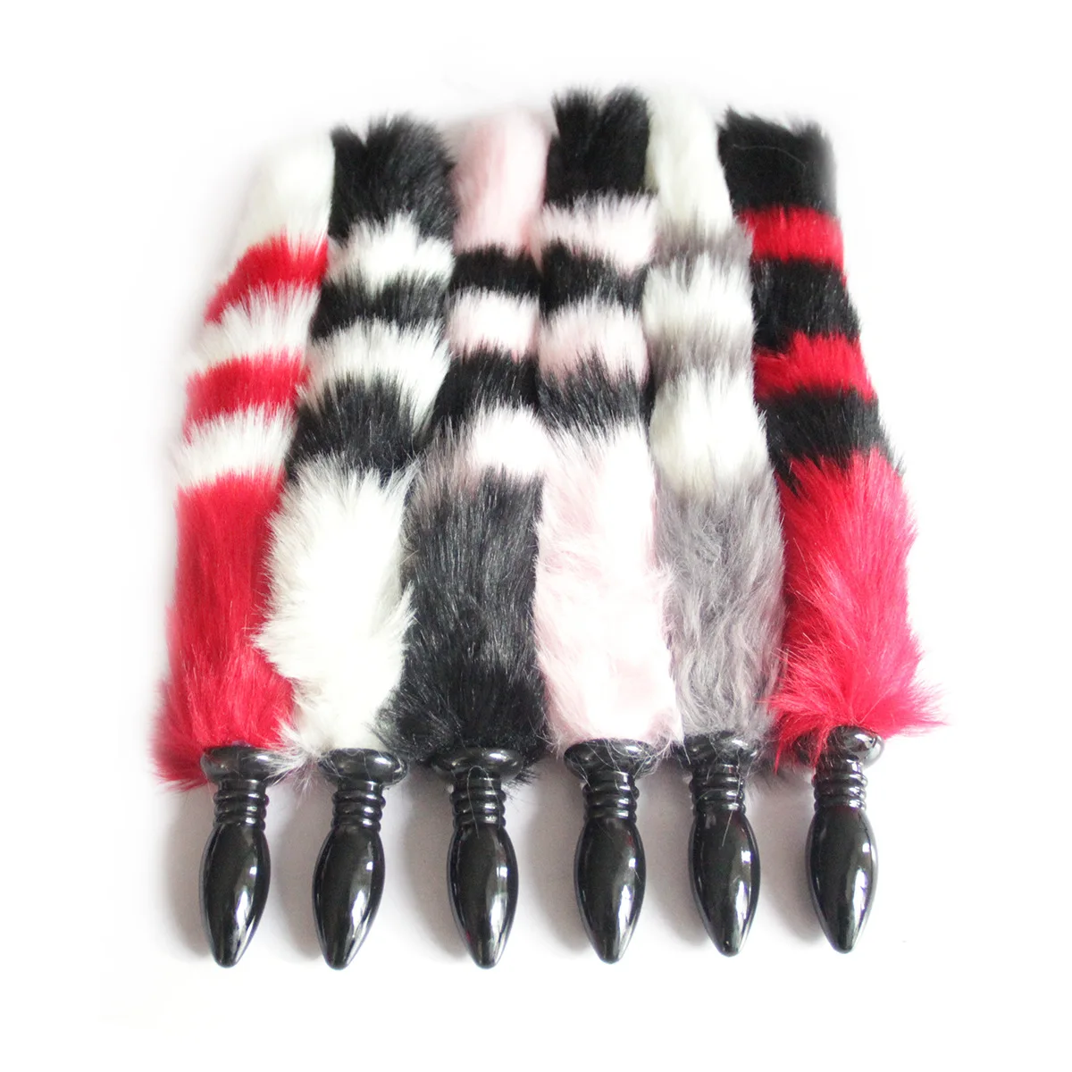 6Colors Anal Sex Toys with Fox Tail Beads Black Silicone Butt Plug Couple Erotic Cosplay for Women And Men. | Красота и здоровье