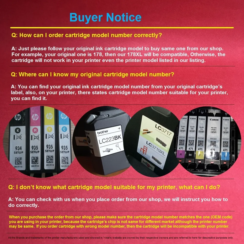 

YOTAT 1set Compatible ink cartridge LC163 LC161 for Brother DCP-J152W DCP-J552DW DCP-J752DW MFC-J245 MFC-J470DW MFC-650DW