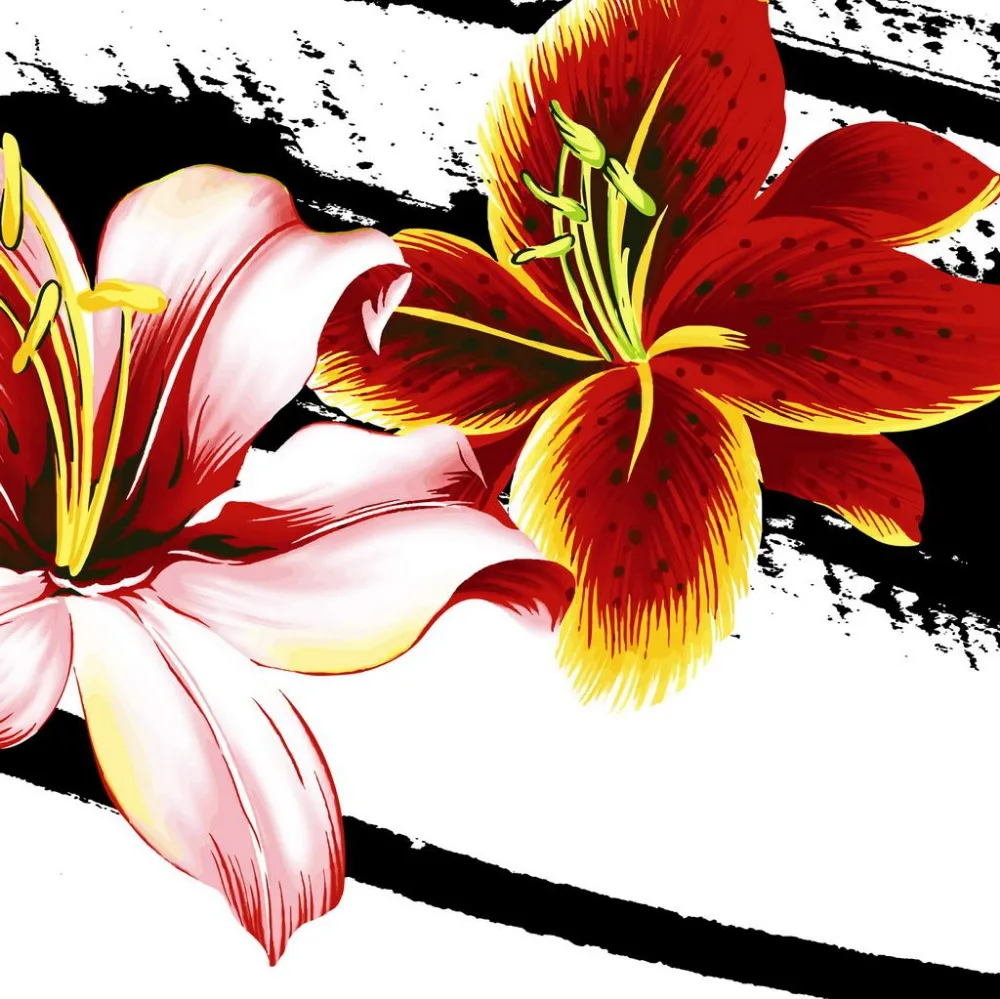 Современная Картина на холсте 3 панели абстрактная Лилия Цветок картина маслом