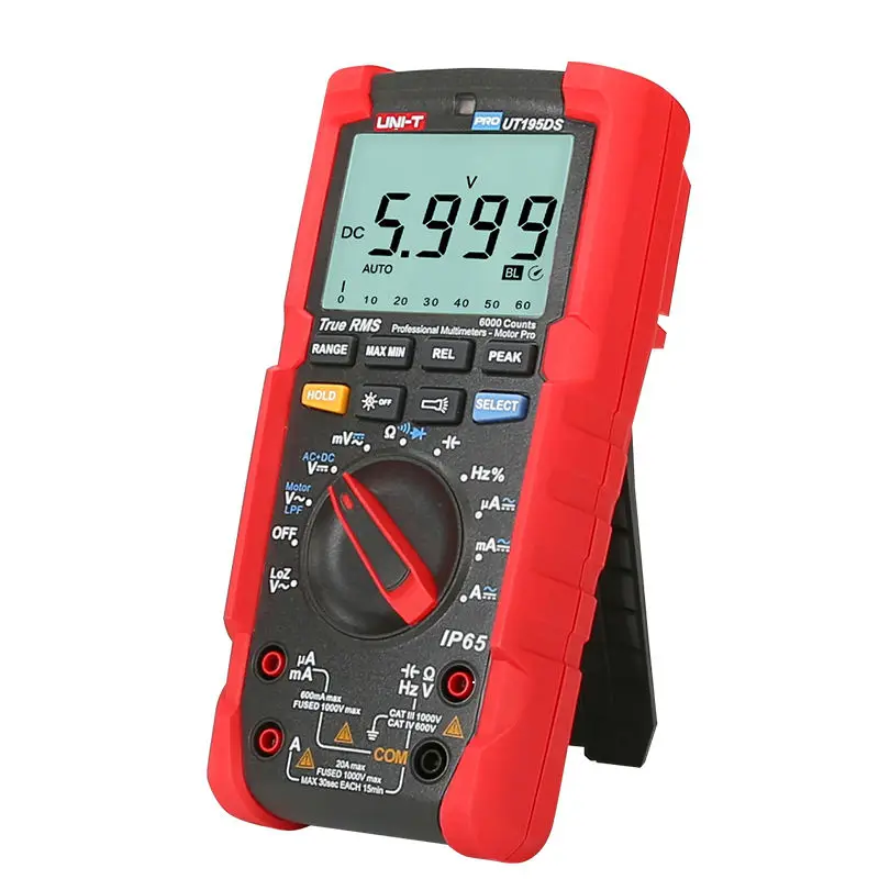 UNI T UT195DS промышленный истинный RMS цифровой мультиметр аналоговый бар AC DC DMM Вольт Ампер Ом метр LPF/LoZ тестер IP65/двойной дисплей