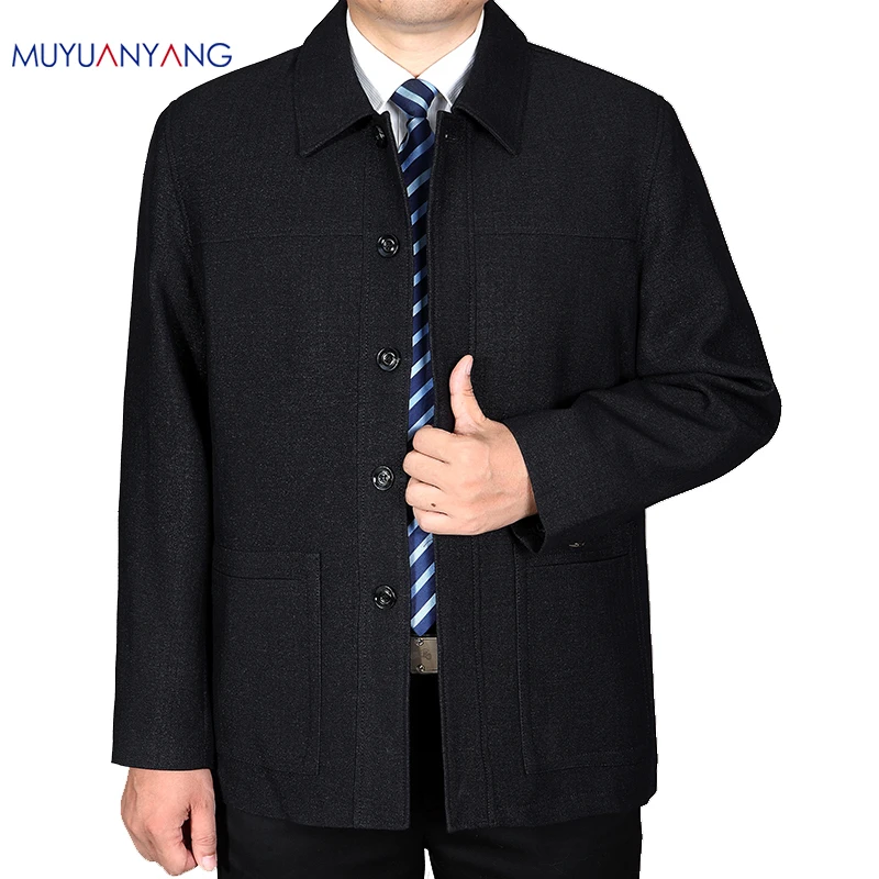 Mu Yuan Yang Мужская однобортная куртка 50% скидка повседневная для весны и осени