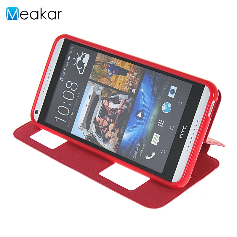Кожаный откидной Чехол с двумя окнами для HTC Desire 816 5 дюйма чехол 800 D816W сотового