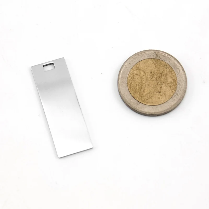 rectangle Charms bail hole Bar pendant Blank Diy print Id keyring tag mirror polish stainless steel wholesale 10pcs | Украшения и