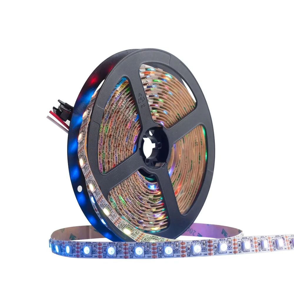 GS8208 RGB светодиодный пиксель полосы 12V WS2812B WS2813 двойной сигнала индивидуально адресуемых 30/60 пикселей/светодиодный s/m 5m пикселей полосы IP30/65/67