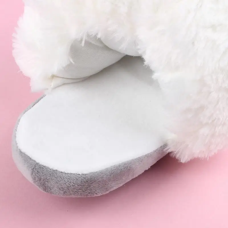 Зимние теплые домашние тапочки белая плюшевая хлопковая обувь в виде единорога