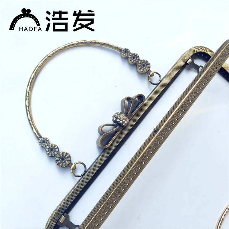 25 см сумка Аксессуары Металлическая Ручка-каркас для кошелька Сделай Сам поцелуй